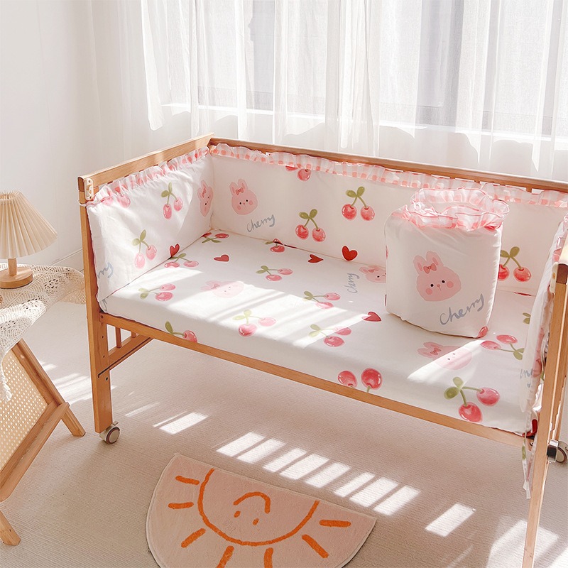 5Pcs Crib Bedding Set Girl Bab - Baby Nursery Animal Prints avis et prix