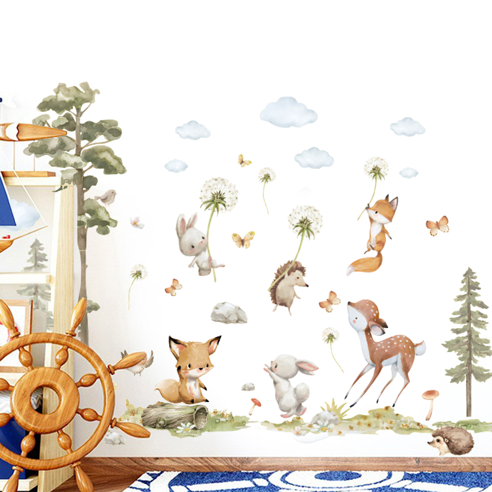 Cute Forest Animals Wall Stick - Baby Nursery Wallpaper Girl avis et prix