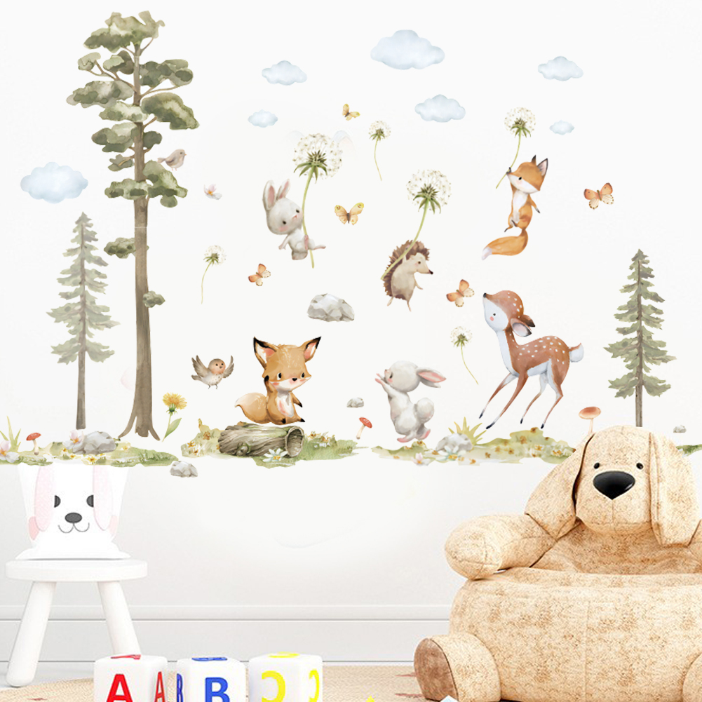 Cute Forest Animals Wall Stick - Baby Nursery Wallpaper Girl avis et prix