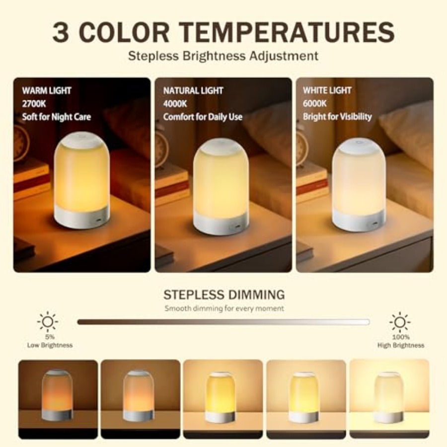 Bedside Touch Night Light, Bab - Baby Nursery Table Lamp avis et prix