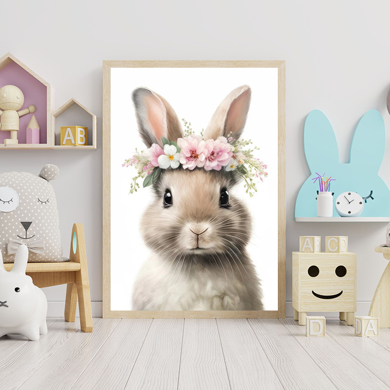 Baby Bear Bunny Deer Raccoon O - Baby Nursery Animal Prints avis et prix