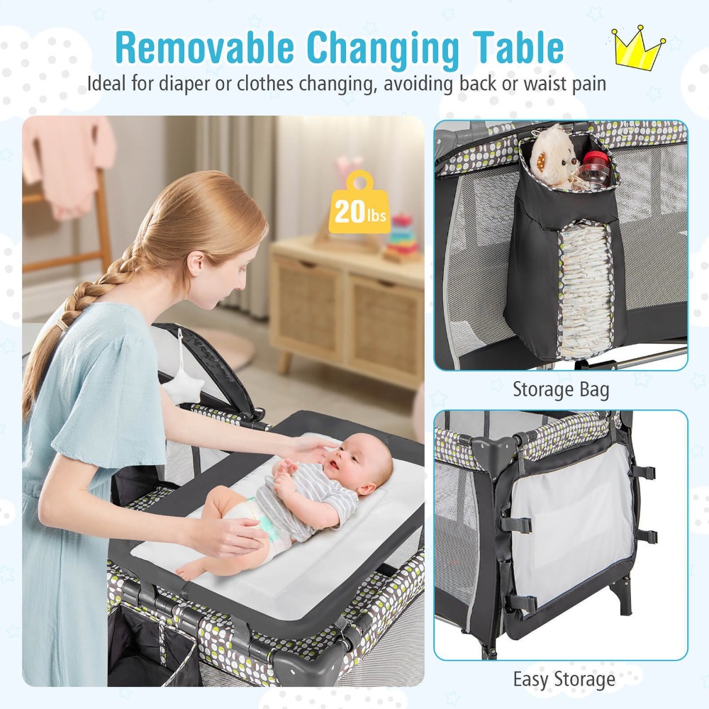 4-in-1 Portable Baby Playard N - Baby Nursery Music avis et prix