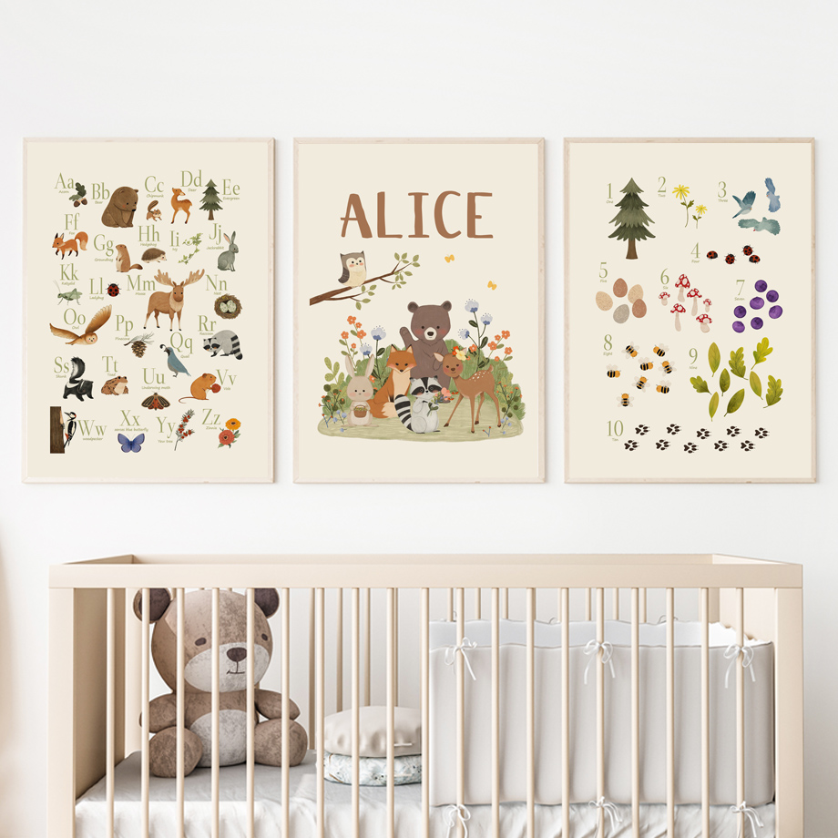 1pc frameless Cute Rabbit Fox  - Animals Baby Nursery avis et prix