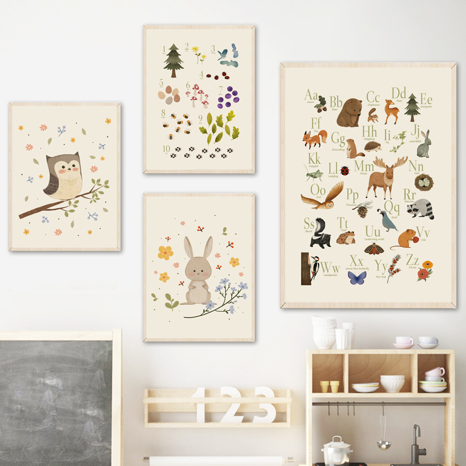 1pc frameless Cute Rabbit Fox  - Animals Baby Nursery avis et prix