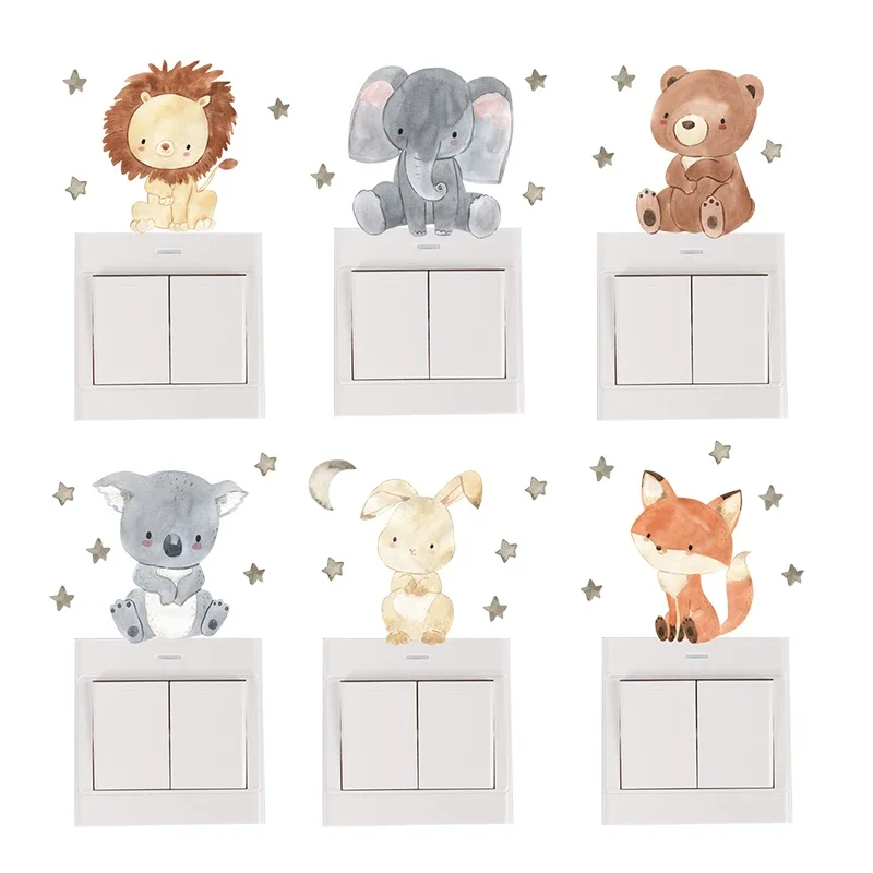 1/2/4/6set Cartoon Animals Wal - Animals Baby Nursery avis et prix