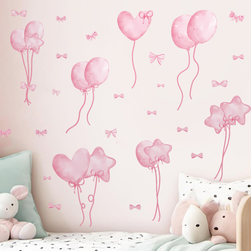 Watercolor Pink Balloon Wall S - Baby Nursery Wallpaper Girl avis et prix