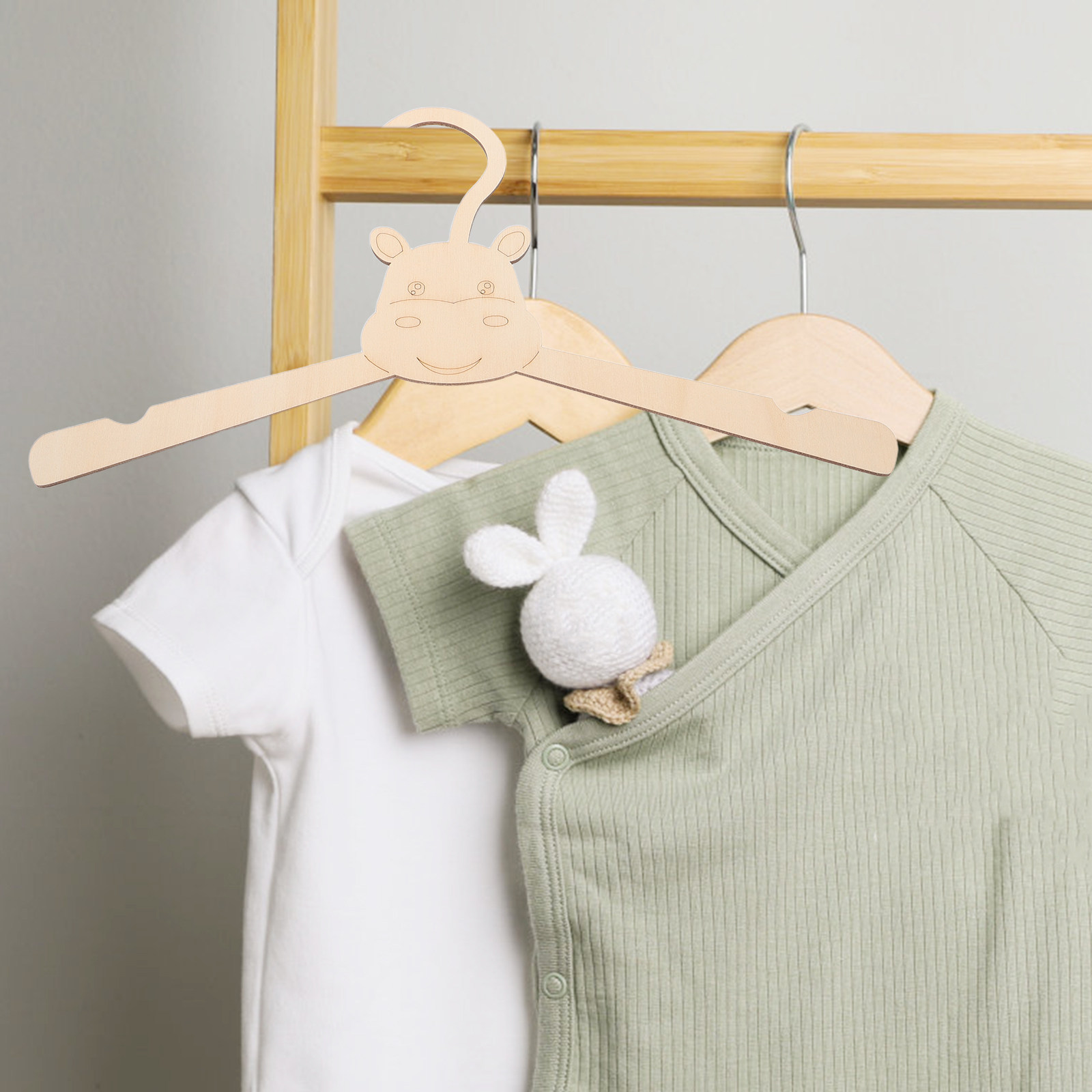 10Pcs Children's Wooden Hanger - Animals Baby Nursery avis et prix