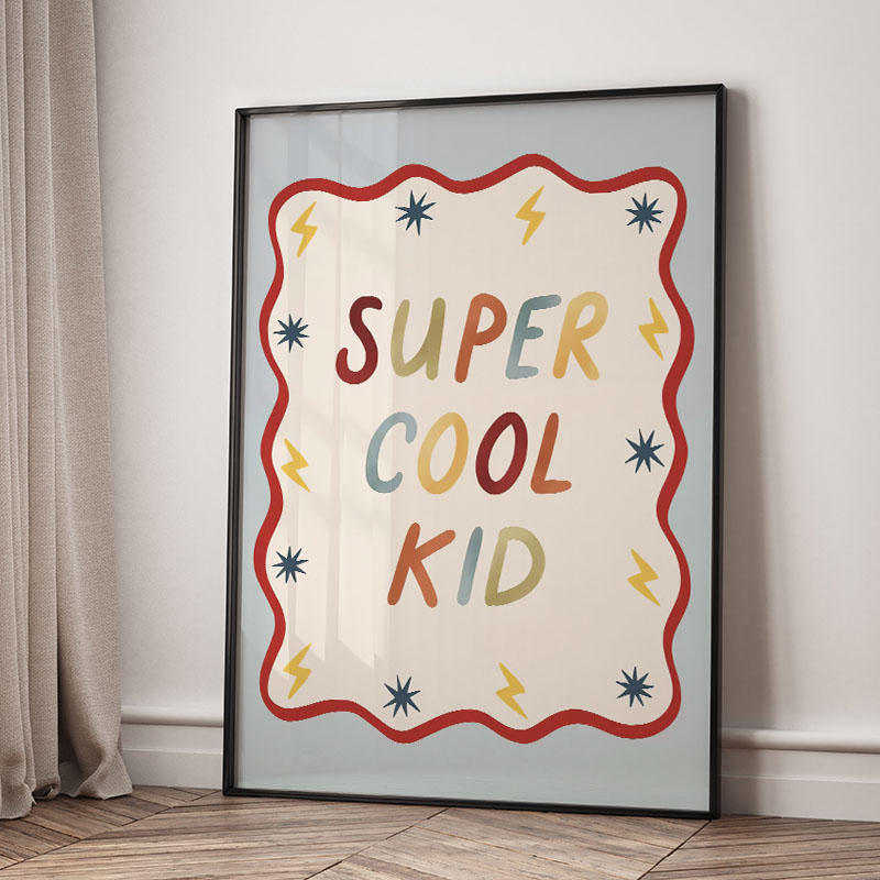 Funny Cartoon Super Cool Kid N - Baby Nursery Animal Prints avis et prix