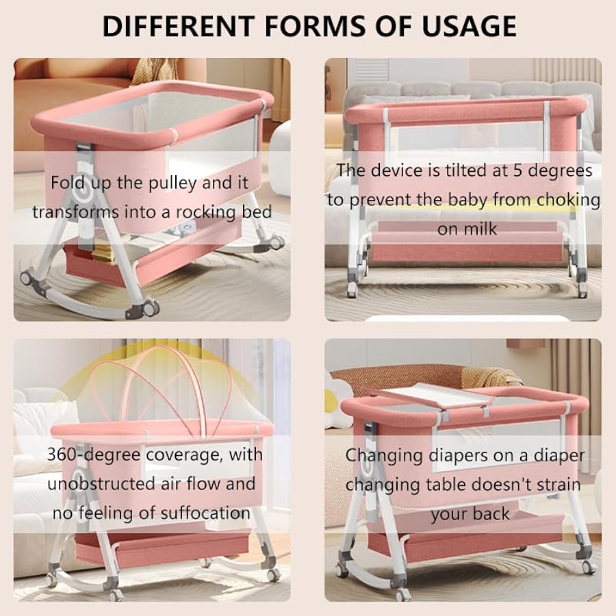 Baby Bassinet,3 in 1 Baby Bass - Bassinet Bedside Sleeper avis et prix